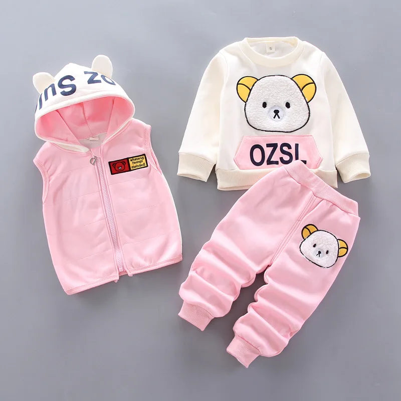 Conjunto Esportivo Bebê Natal | Roupa Outono/Inverno com Capuz 6M–4 Anos