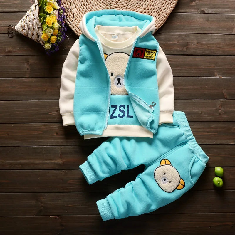 Conjunto Esportivo Bebê Natal | Roupa Outono/Inverno com Capuz 6M–4 Anos