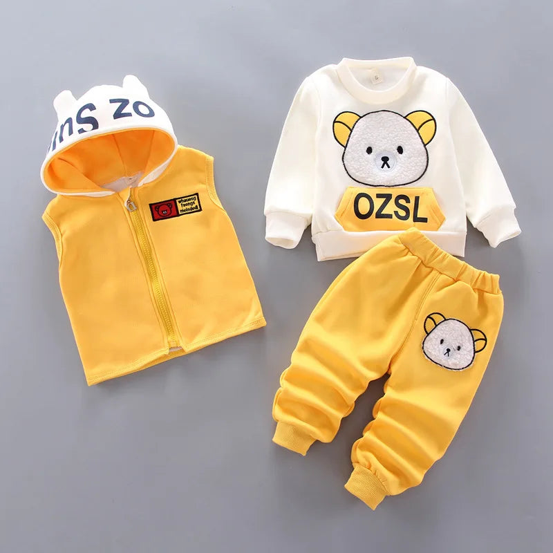 Conjunto Esportivo Bebê Natal | Roupa Outono/Inverno com Capuz 6M–4 Anos