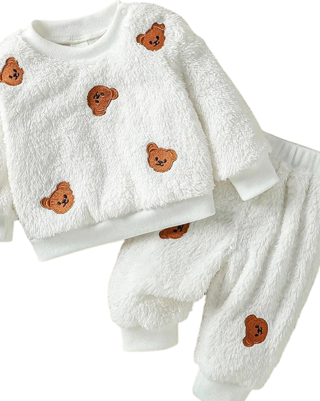 Conjunto 2 Peças Bebê Fleece Ursinho Quente | Unissex 6M–2 Anos