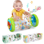Rolo Inflável Sensorial para Engatinhar | Chocalho Bebê 6–12 Meses