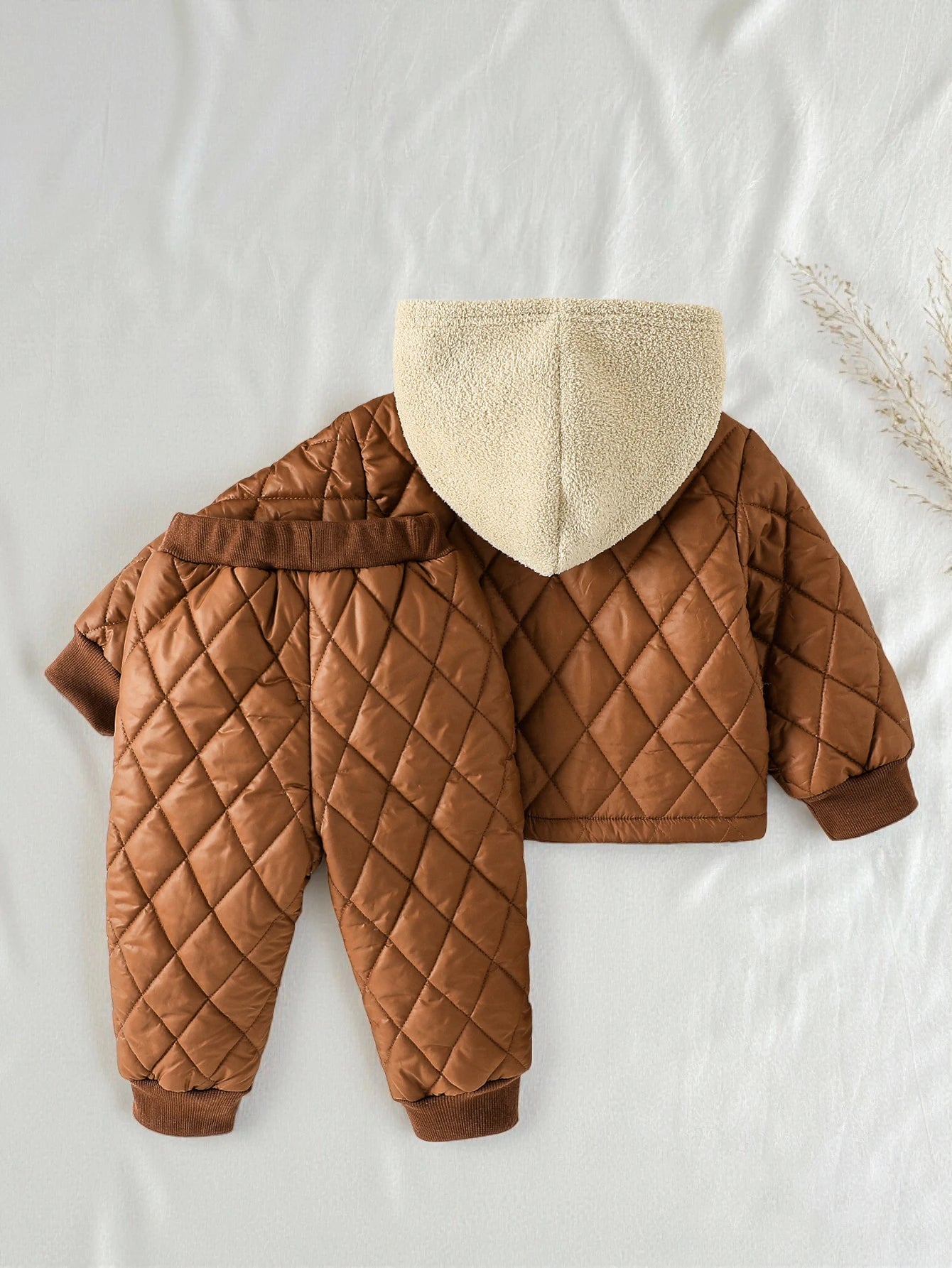 Conjunto 2 Peças Bebê Menino Teddy Bear | Jaqueta Capuz + Calça Fleece Inverno 3M–3 Anos