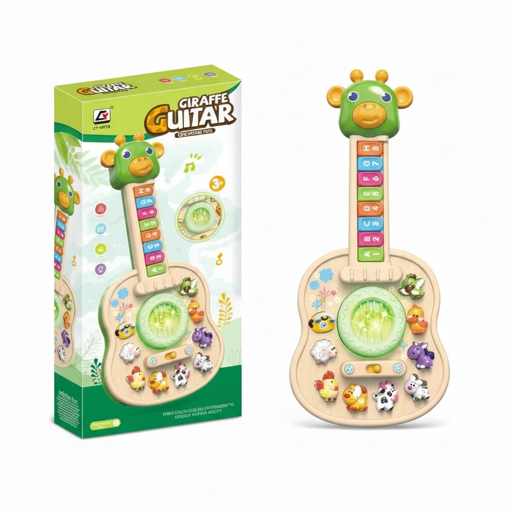 Guitarra Eletrônica Infantil Girafa | Piano com Sons, Luzes e Animais