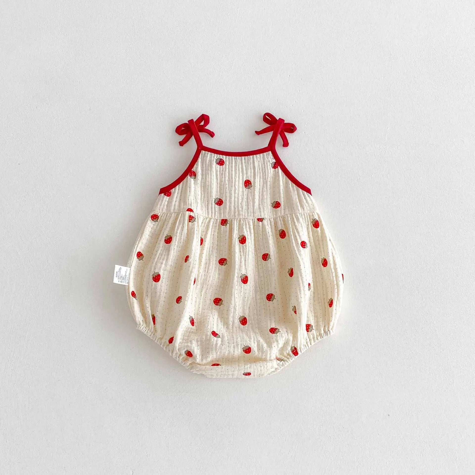 Body Bebê Sem Manga Estampa Morango | Meninas 6–24 Meses