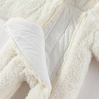 Macacão Bebê Menina Inverno | Bodysuit Algodão Espessado com Capuz 3M–12 Meses