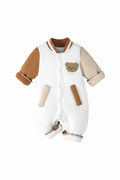 Macacão Bebê Menino Tricô Estampa Urso | Outono e Inverno 0–18 Meses