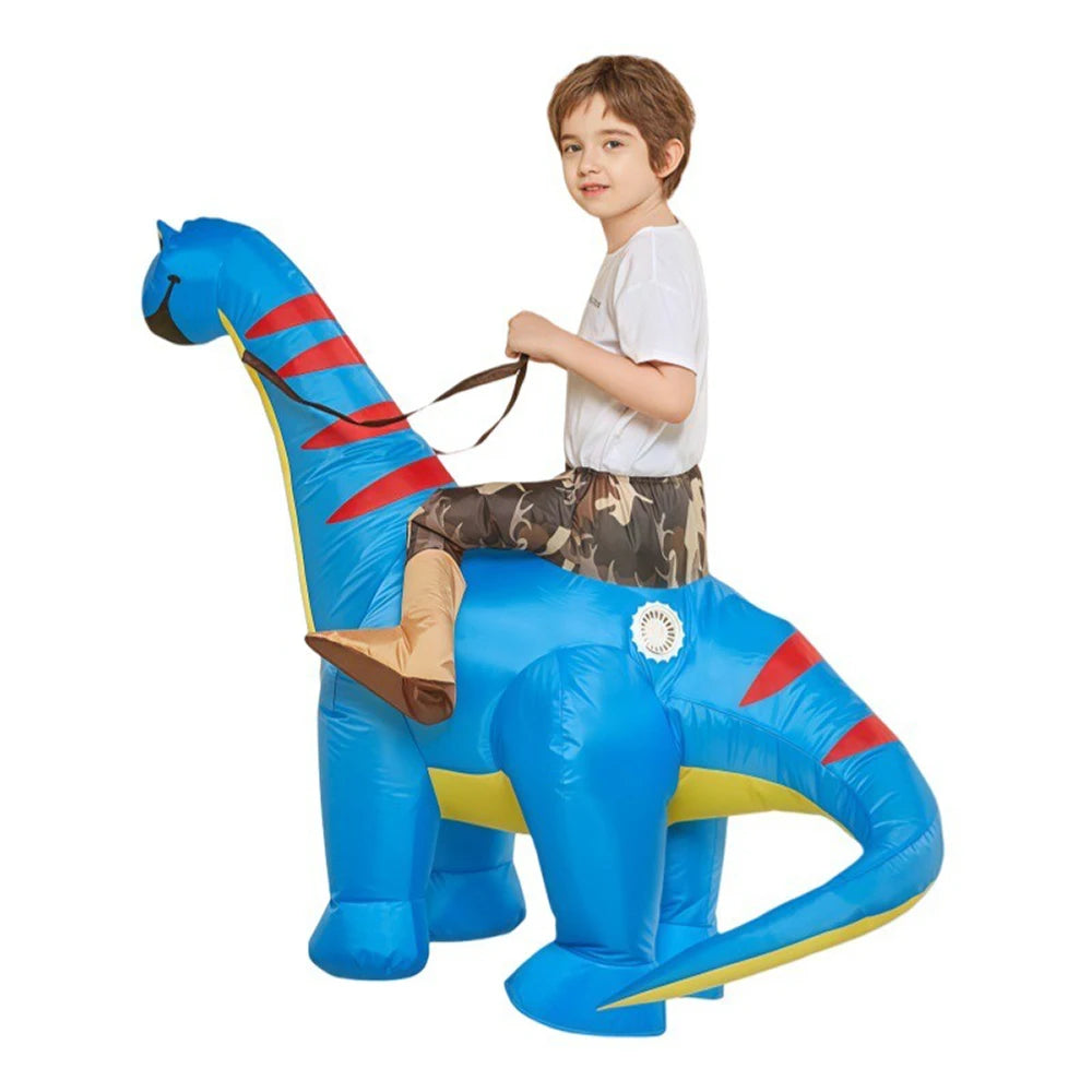 Fantasia Inflável de Dinossauro Azul