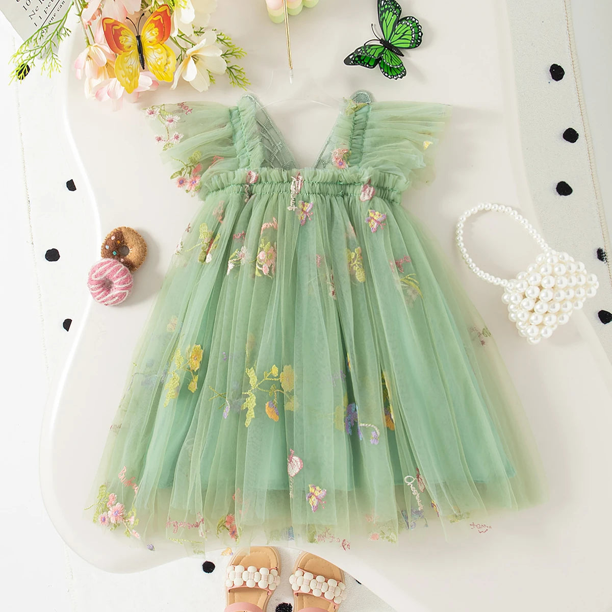 Vestido Floral Tule