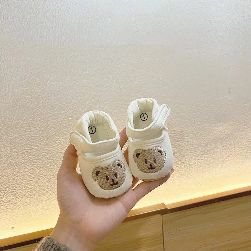 Sandália Bebê Teddy Bear | Sola Macia Bico Fechado Primeiros Passos 0–18 Meses