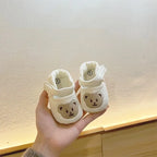 Sandália Bebê Teddy Bear | Sola Macia Bico Fechado Primeiros Passos 0–18 Meses