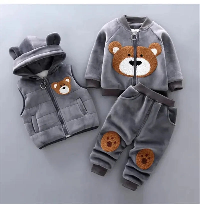 Conjunto Esportivo Bebê Natal | Roupa Outono/Inverno com Capuz 6M–4 Anos