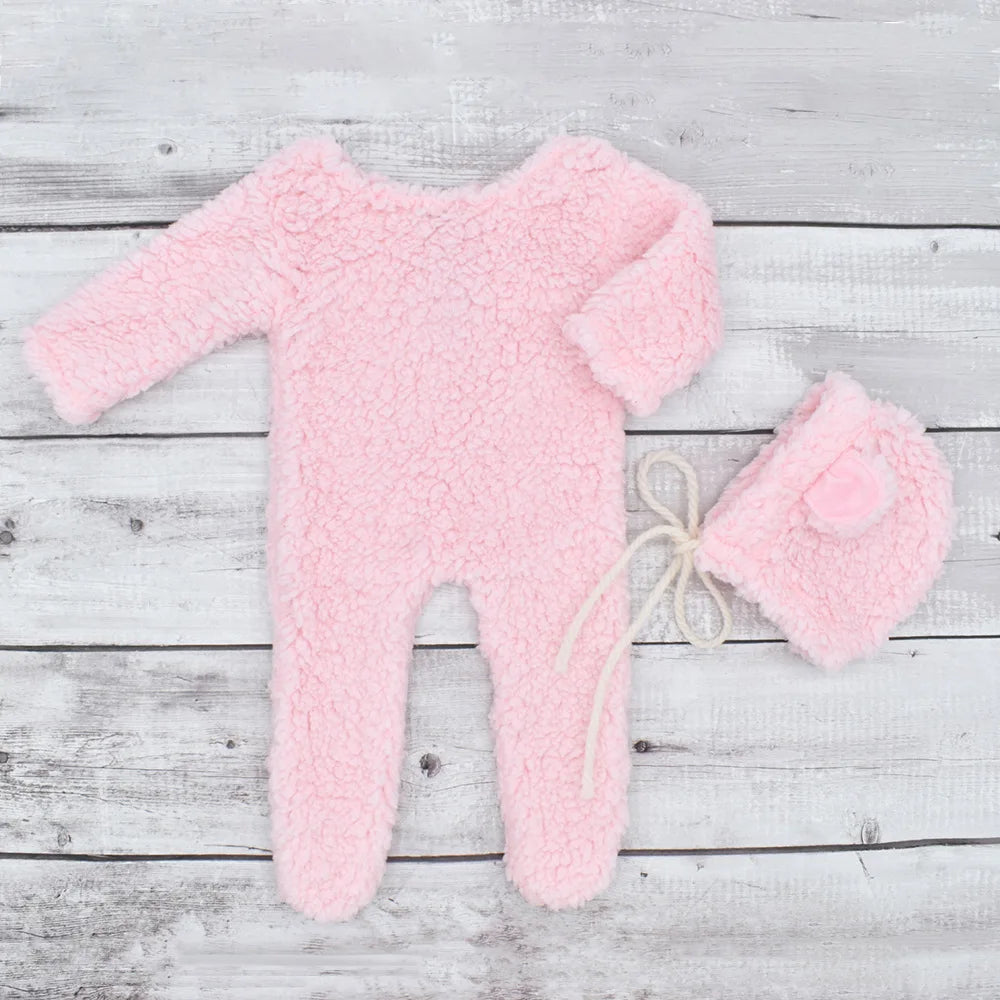 Kit Ensaio Fotográfico Recém-Nascido Teddy Bear | Fantasia e Macacão para Newborn