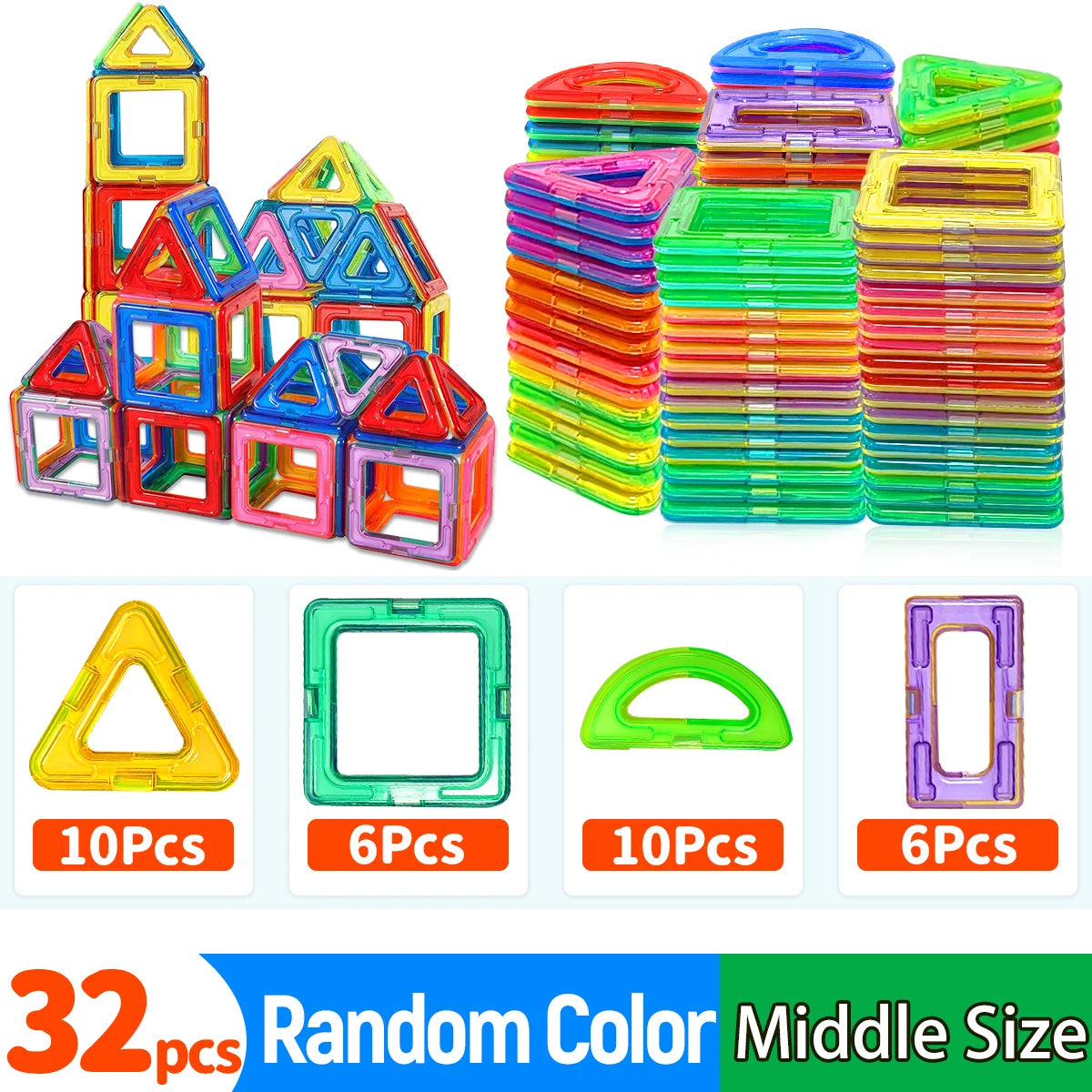 Blocos Magnéticos de Construção STEM | Brinquedo Educativo DIY