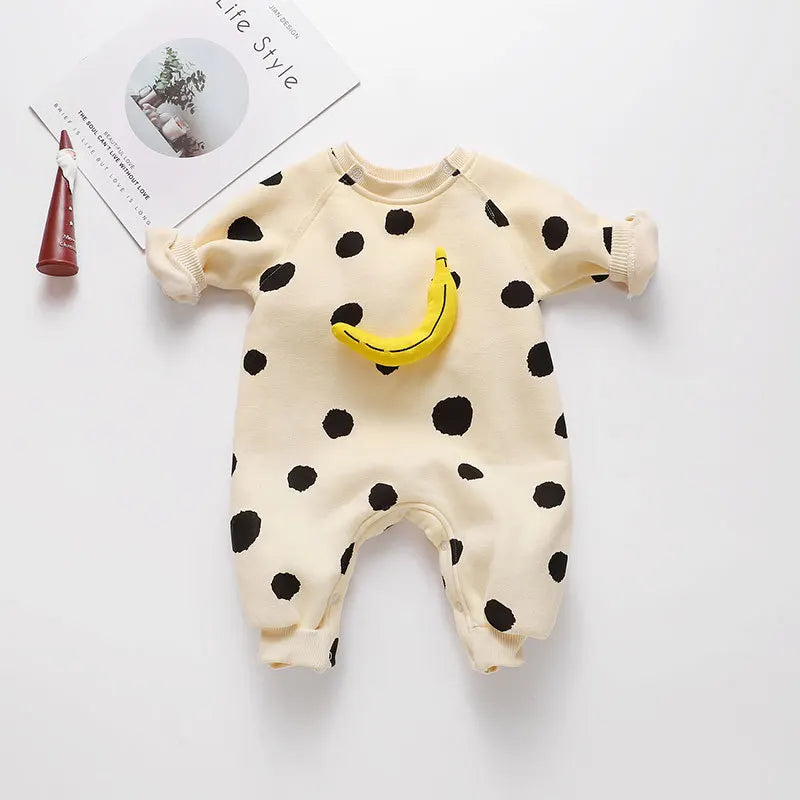Macacão Bebê Estampa Banana | Pijama Algodão Unissex 0–24 Meses