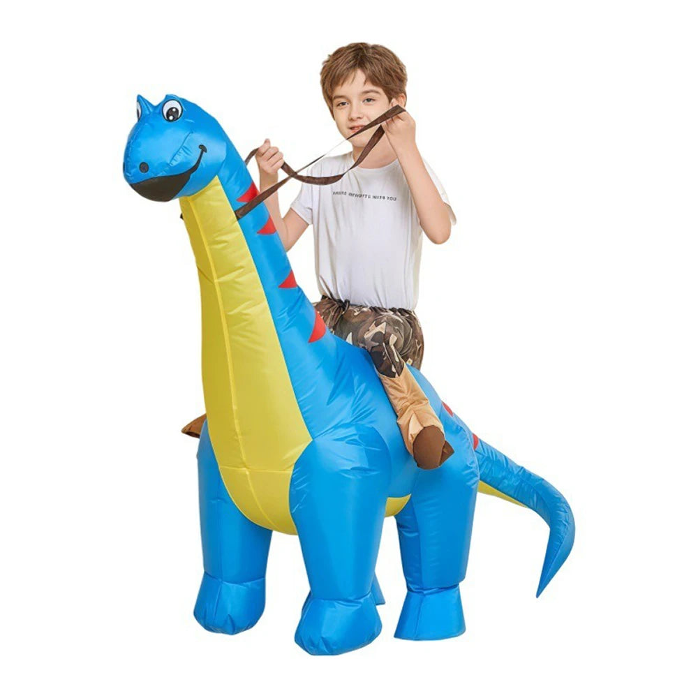 Fantasia Inflável de Dinossauro Azul