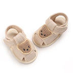 Sandália Bebê Teddy Bear | Sola Macia Bico Fechado Primeiros Passos 0–18 Meses