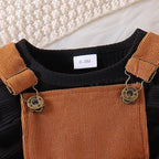 Conjunto 2 Peças Bebê Menina | Blusa Manga Longa + Saia com Alça 0–18 Meses