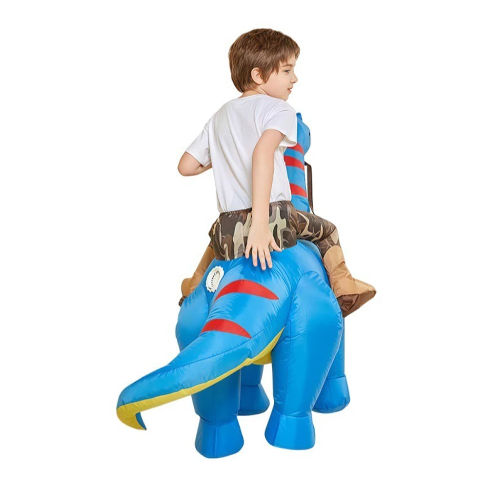 Fantasia Inflável de Dinossauro Azul