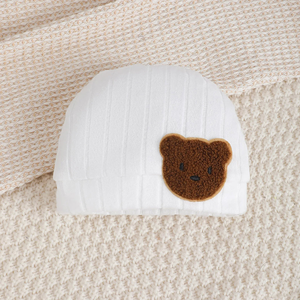 Kit 3 Peças Bebê Menino | Body + Calça + Gorro 0–18 Meses