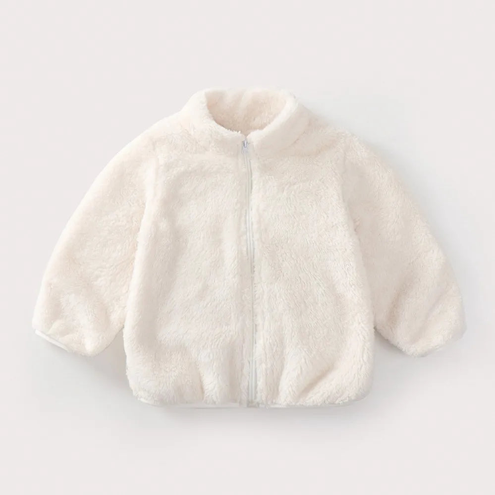 Casaco Pelúcia Infantil Gola Alta | Zíper Quentinho 9M–6 Anos