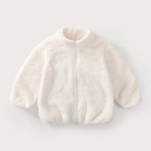 Casaco Pelúcia Infantil Gola Alta | Zíper Quentinho 9M–6 Anos