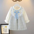 Vestido Manga Longa Infantil com Laço | Meninas 9M–3 Anos