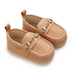 Sapatinho Bebê Couro PU | Estilo Britânico Sola Macia 0–18 Meses