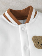 Macacão Bebê Menino Tricô Estampa Urso | Outono e Inverno 0–18 Meses