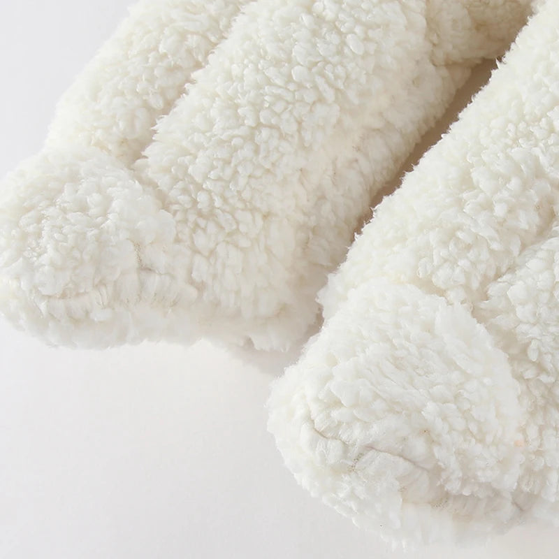 Macacão Bebê Menina Inverno | Bodysuit Algodão Espessado com Capuz 3M–12 Meses