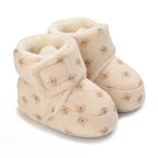 Sapatinho Bebê Pelúcia Cartoon com Velcro | Antiderrapante 0–18 Meses