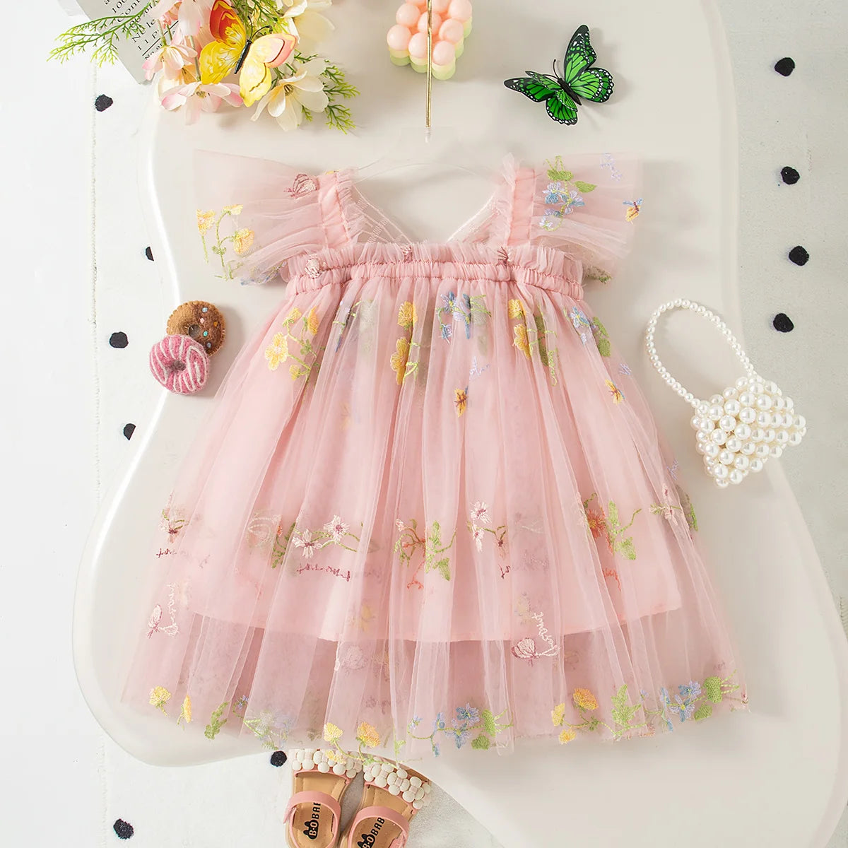 Vestido Tule Bordado