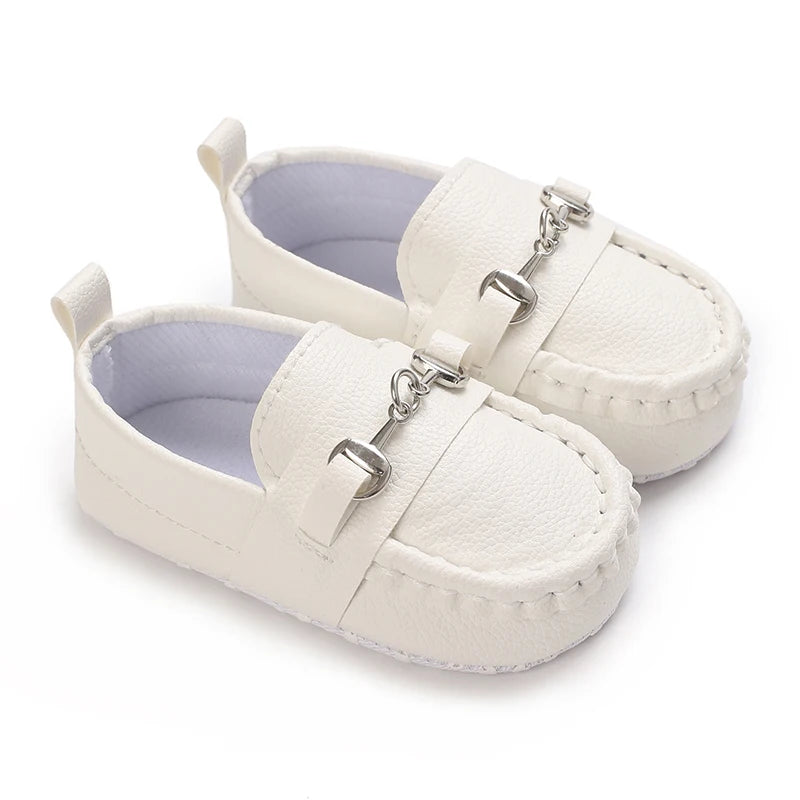 Sapatinho Bebê Couro PU | Estilo Britânico Sola Macia 0–18 Meses