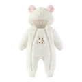 Macacão Bebê Menina Inverno | Bodysuit Algodão Espessado com Capuz 3M–12 Meses