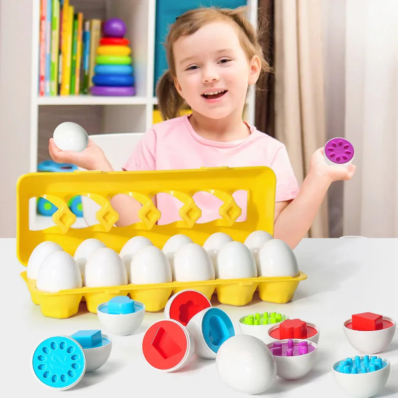 Puzzle Montessori de Encaixe Ovos | Formas e Dinossauros 1–4 Anos