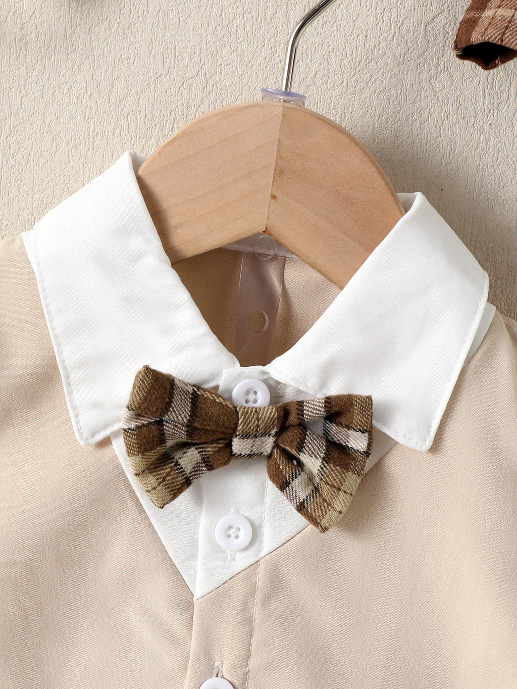Conjunto 3 Peças Bebê Menino Gentleman | Camisa + Colete + Short Xadrez + Boina 9M–3 Anos