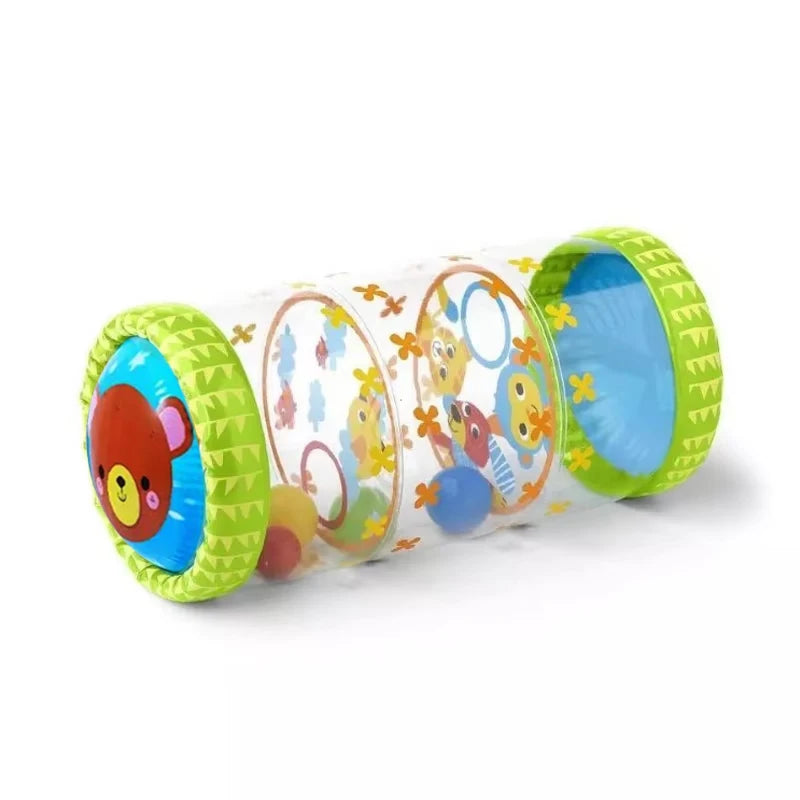 Rolo Inflável Sensorial para Engatinhar | Chocalho Bebê 6–12 Meses