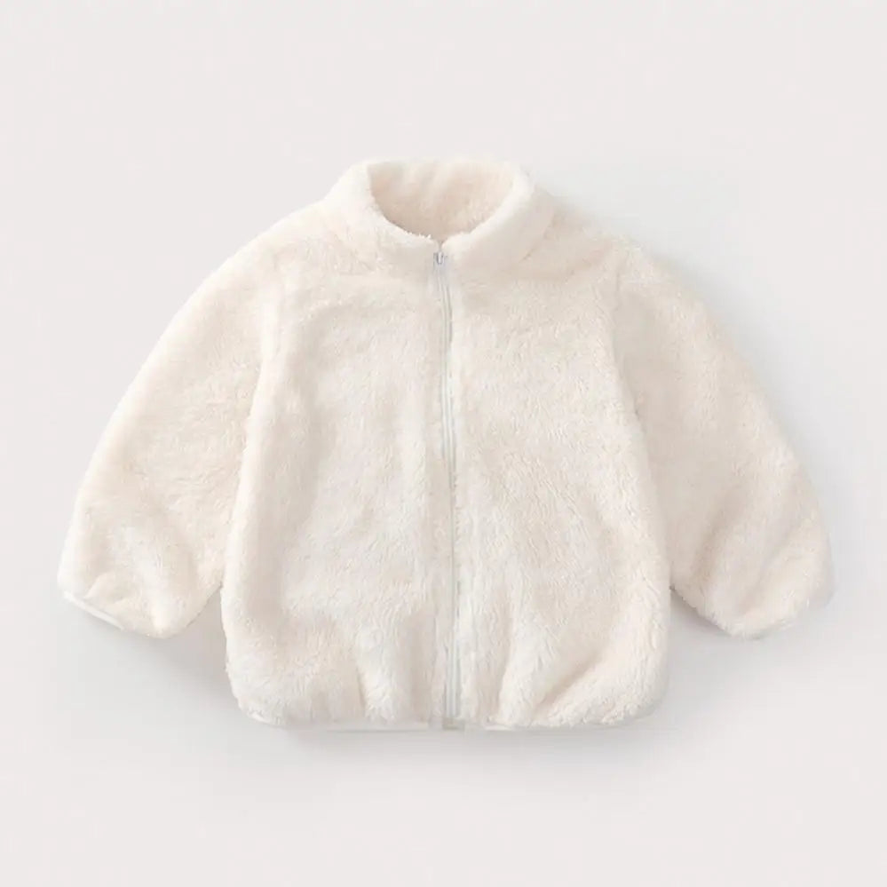 Casaco Pelúcia Infantil Gola Alta | Zíper Quentinho 9M–6 Anos