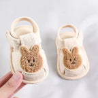 Sandália Bebê Teddy Bear | Sola Macia Bico Fechado Primeiros Passos 0–18 Meses