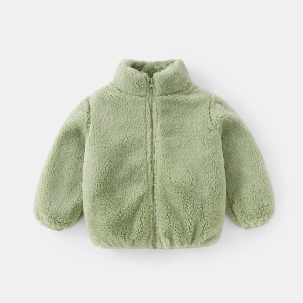 Casaco Pelúcia Infantil Gola Alta | Zíper Quentinho 9M–6 Anos