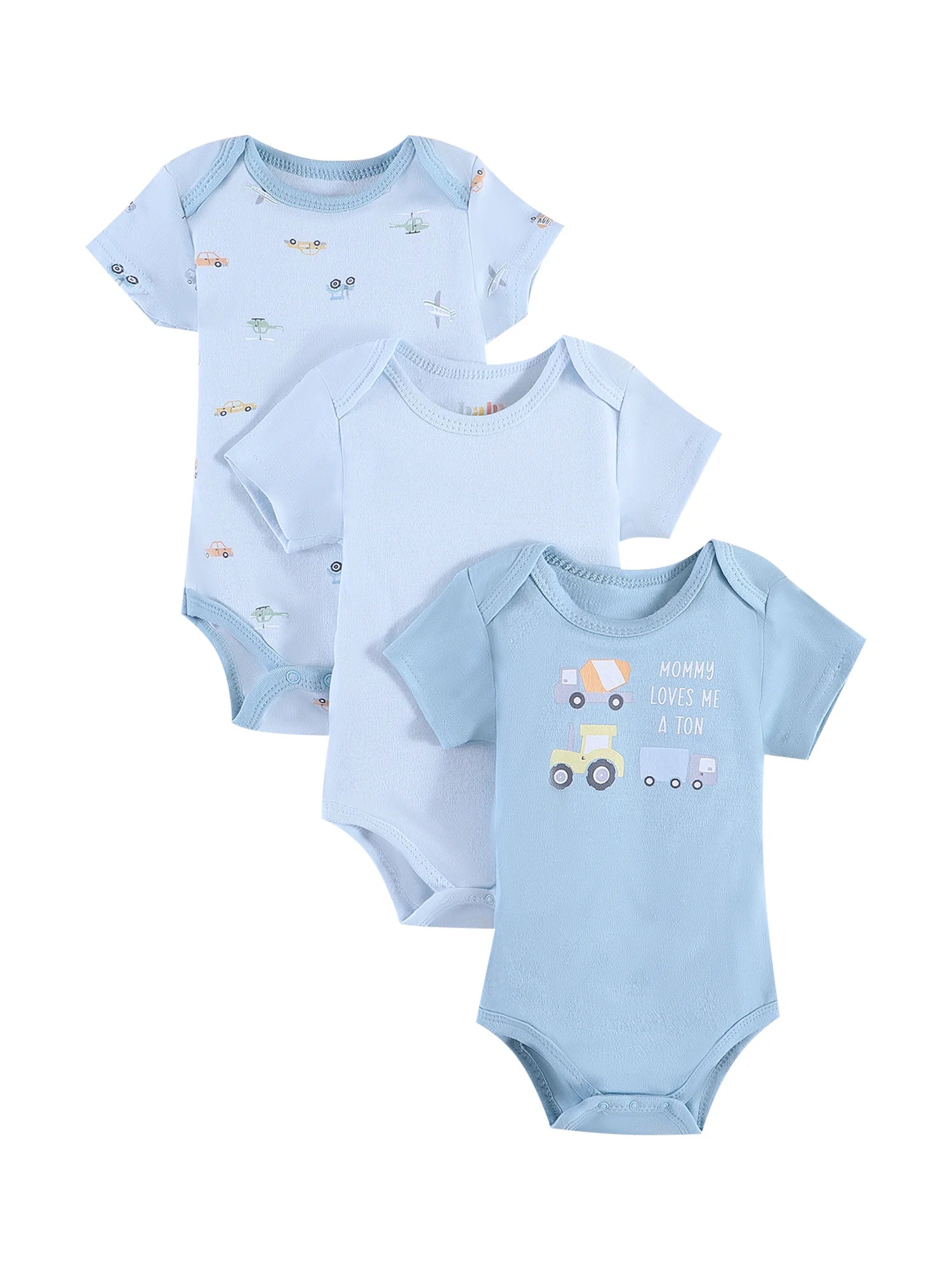 Conjunto 3 Peças Bebê Menino Dinossauro e Listras | Body Verão 3-9 Meses