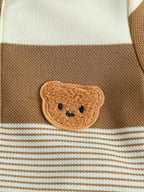 Conjunto 2 Peças Bebê Menino Teddy Bear | Camiseta Listrada + Shorts Casual 3M–3 Anos