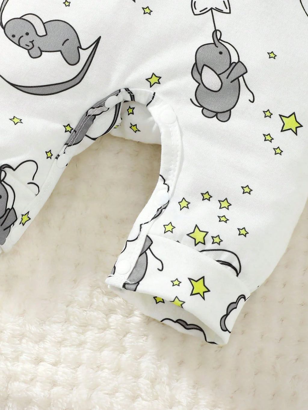 Body + Gorro Bebê Elefantinho Bordado | 0–18 Meses