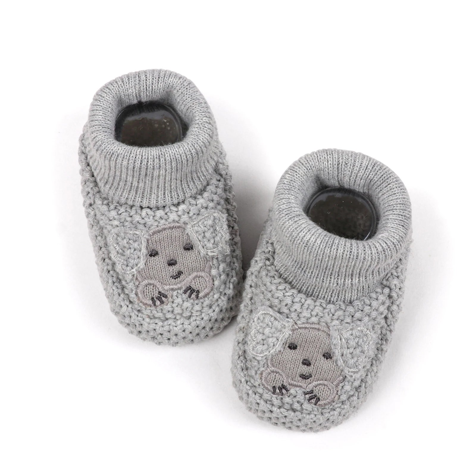 Sapatinho de Tricô Bebê com Orelhinhas Teddy Bear | Macio e Quentinho Inverno 0–12 Meses
