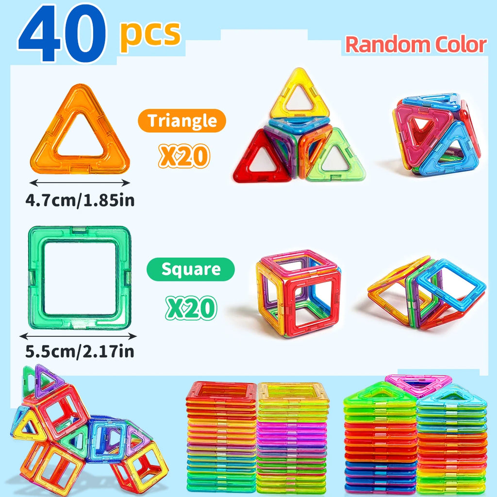 Blocos Magnéticos de Construção STEM | Brinquedo Educativo DIY