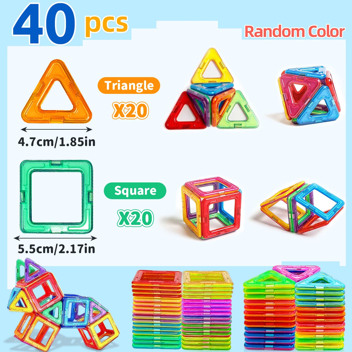 Blocos Magnéticos de Construção STEM | Brinquedo Educativo DIY