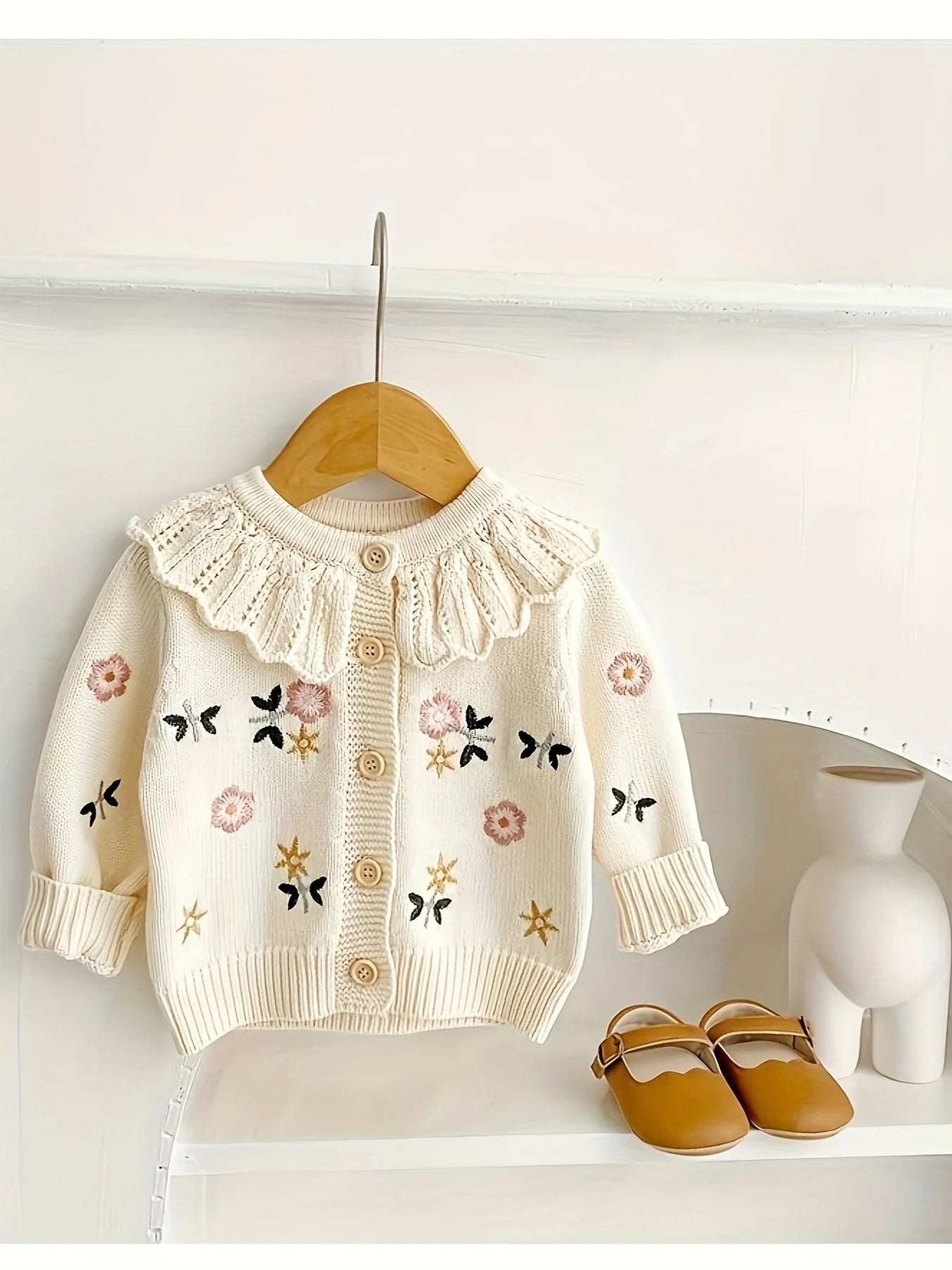 Cardigan Tricô Infantil Menina | Manga Longa 1–8 Anos