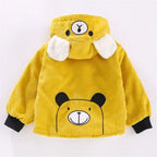 Casaco Infantil Teddy Bear | Parka Acolchoado Veludo Capuz Outono/Inverno 12M–5 Anos