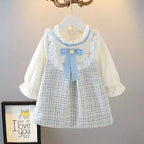 Vestido Manga Longa Infantil com Laço | Meninas 9M–3 Anos