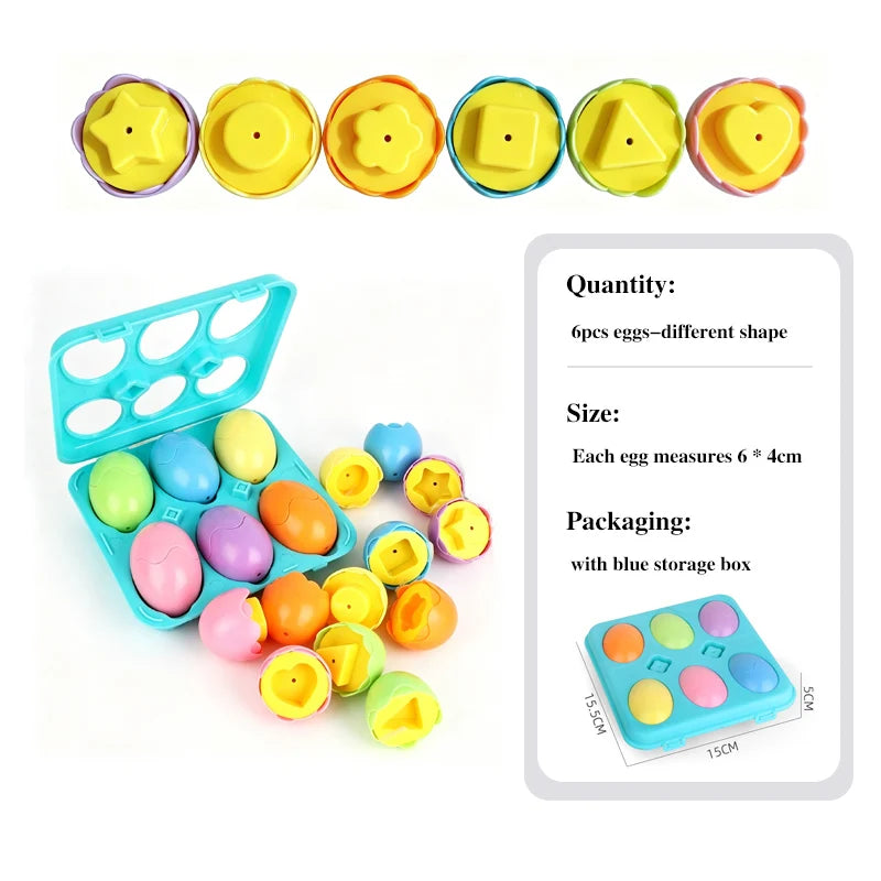 Puzzle Montessori de Encaixe Ovos | Formas e Dinossauros 1–4 Anos