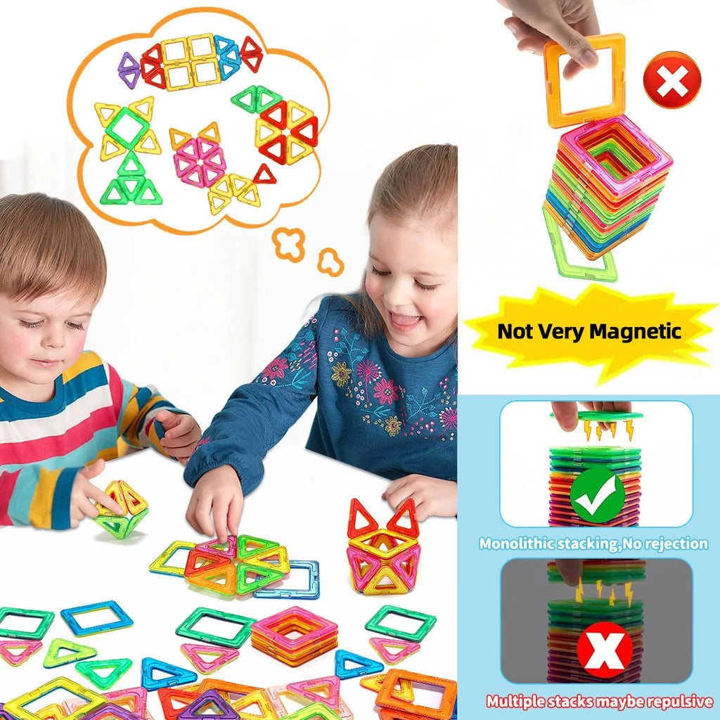 Blocos Magnéticos de Construção STEM | Brinquedo Educativo DIY